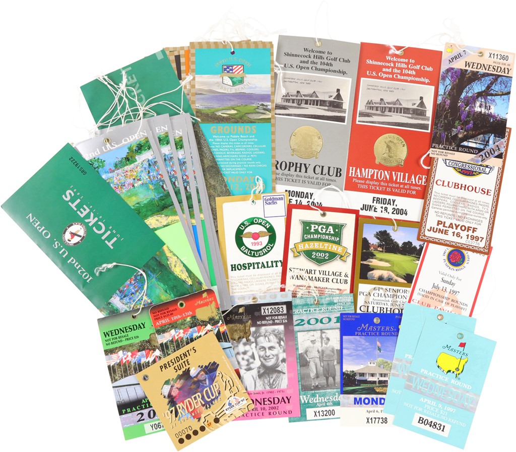 - 1979-2013 Golf-Ticket Collection (350+) Including Many Tiger Woods Wins