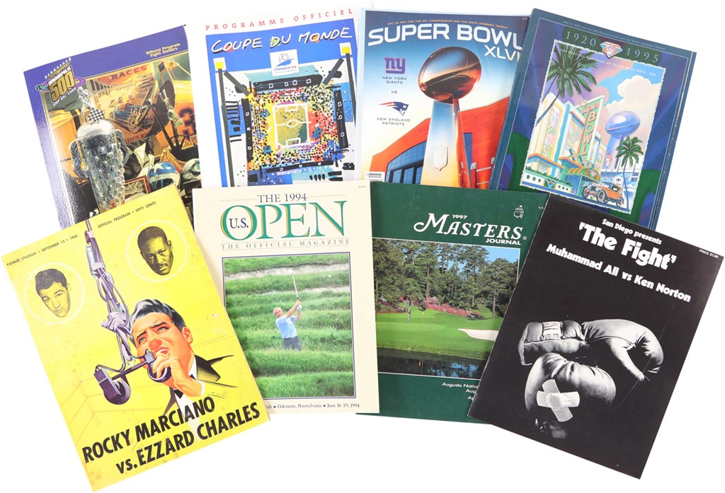 - Enormous 1954-2015 Sports Program Collection (198) Including Super Bowl, Auto Racing (Indy 500), Golf (Masters), Tennis, NCAA Basketball & Football, Hockey, and Soccer