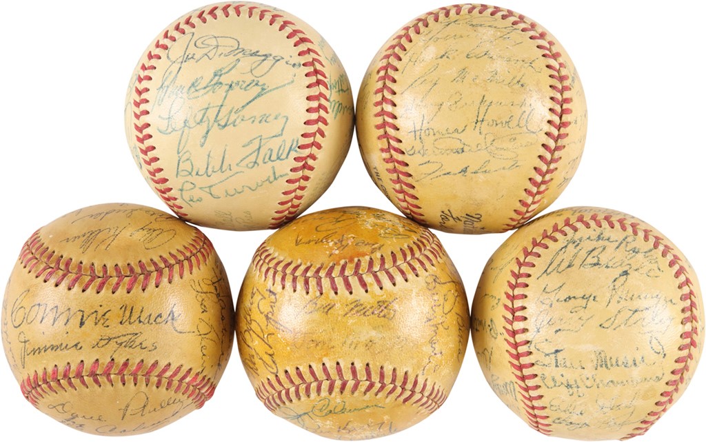 - 1950s Signed Baseball Collection w/ Moe Berg (7)