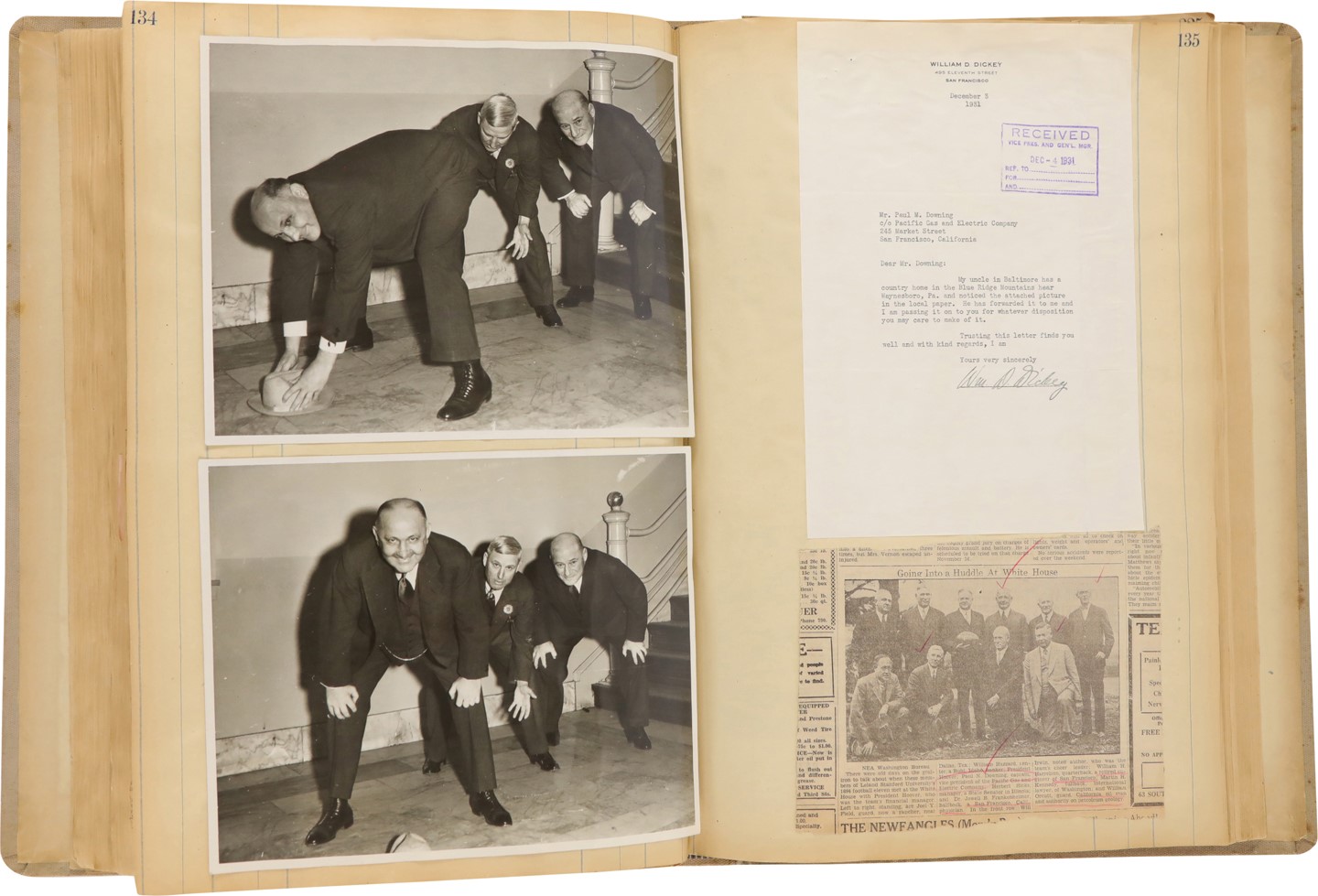 - 19th Century Football Scrapbook Compiled by Stanford Captain Paul Downing