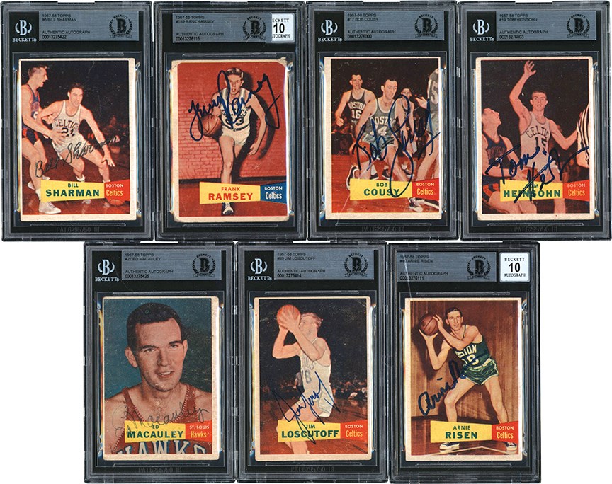 Basketball Cards - 1957-58 Topps Basketball BGS Authentic Signed Collection (7)