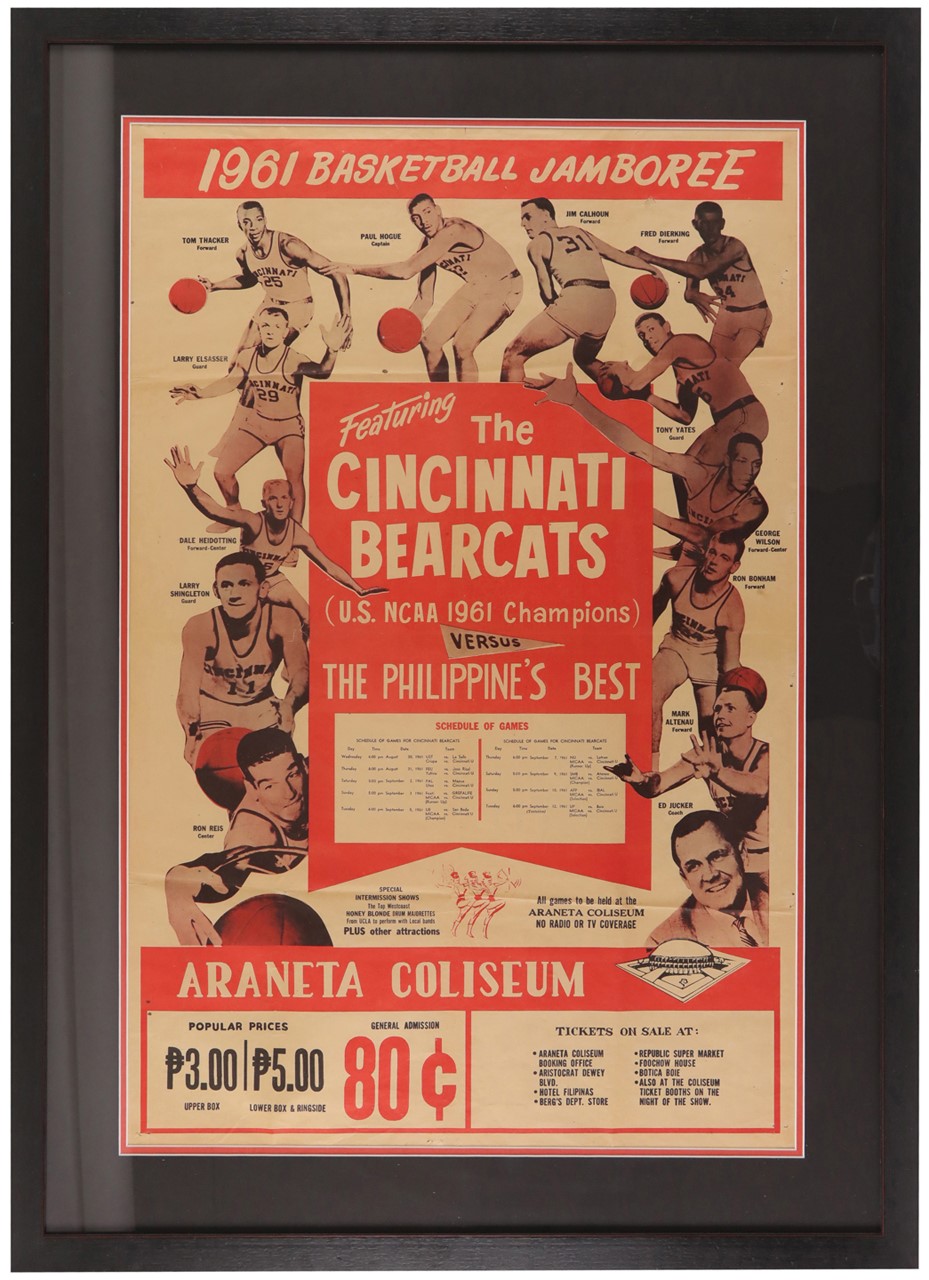 - 1961 Cincinnati Bearcats Basketball Philippines Tour Poster
