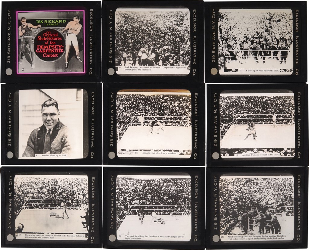 1921 Jack Dempsey vs. Georges Carpentier Glass Lantern Slides (21)