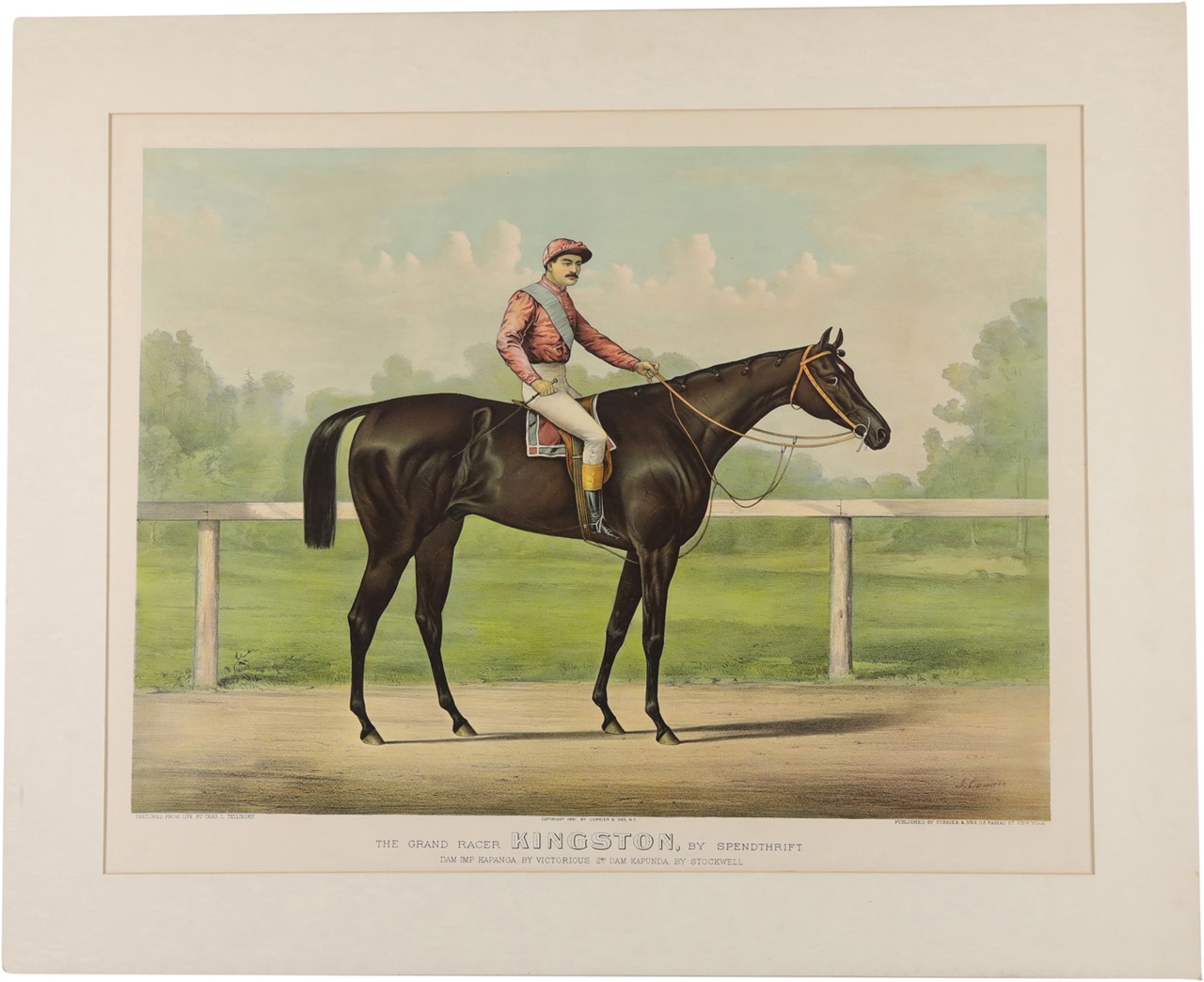 The Grand Racer, Kingston By Currier & Ives