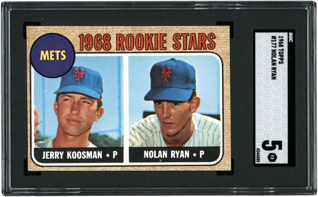- 1968 Topps Baseball #177 Nolan Ryan Rookie Card SGC EX 5