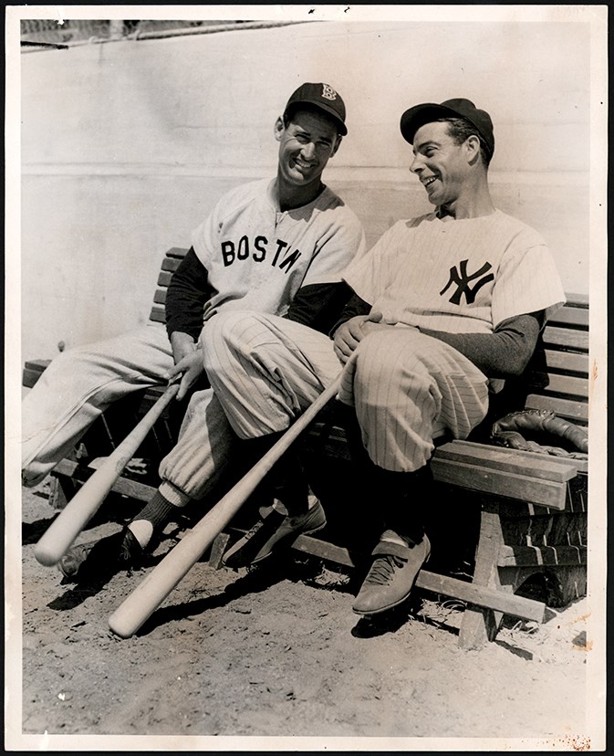 Vintage Sports Photographs - Circa 1945 Joe DiMaggio and Ted Williams Photograph