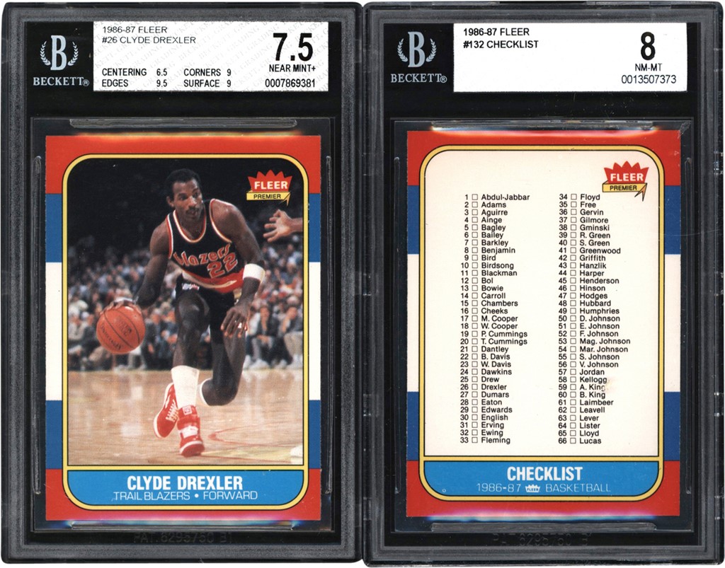 Modern Sports Cards - 1986 Fleer Basketball Near Complete Set (131/132) w/Two BGS Graded