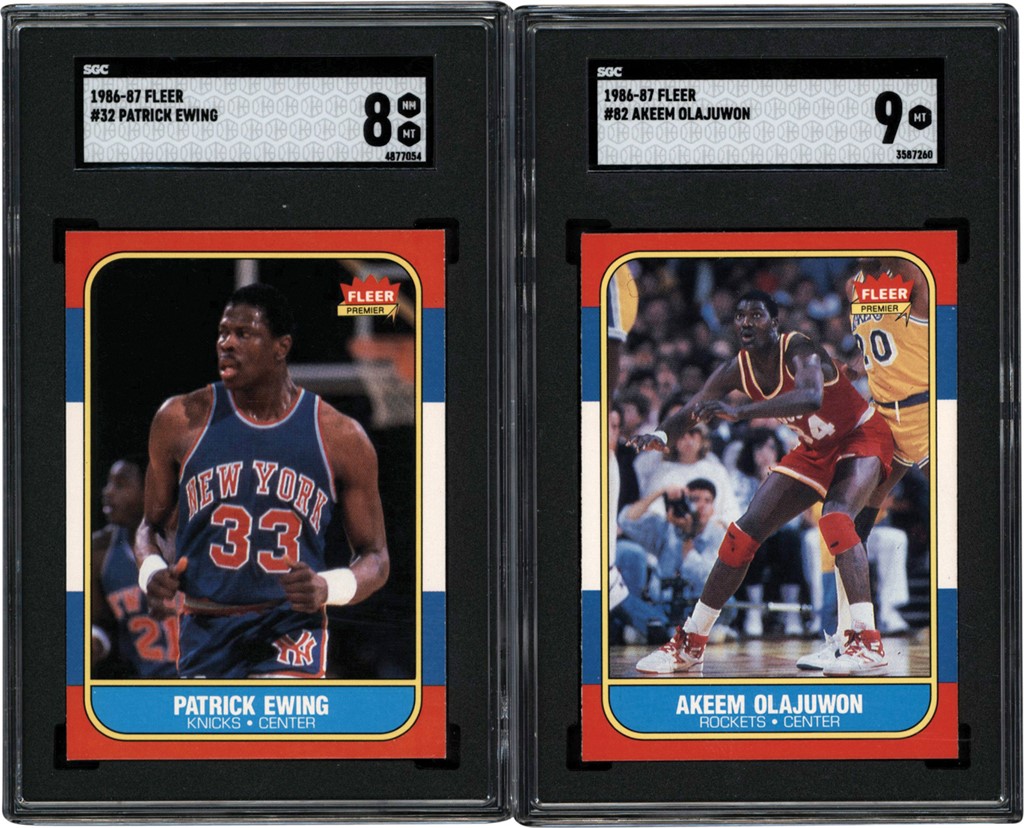 - 1986 Fleer Basketball Near Complete Set with Stickers (141/143) w/Two SGC Graded