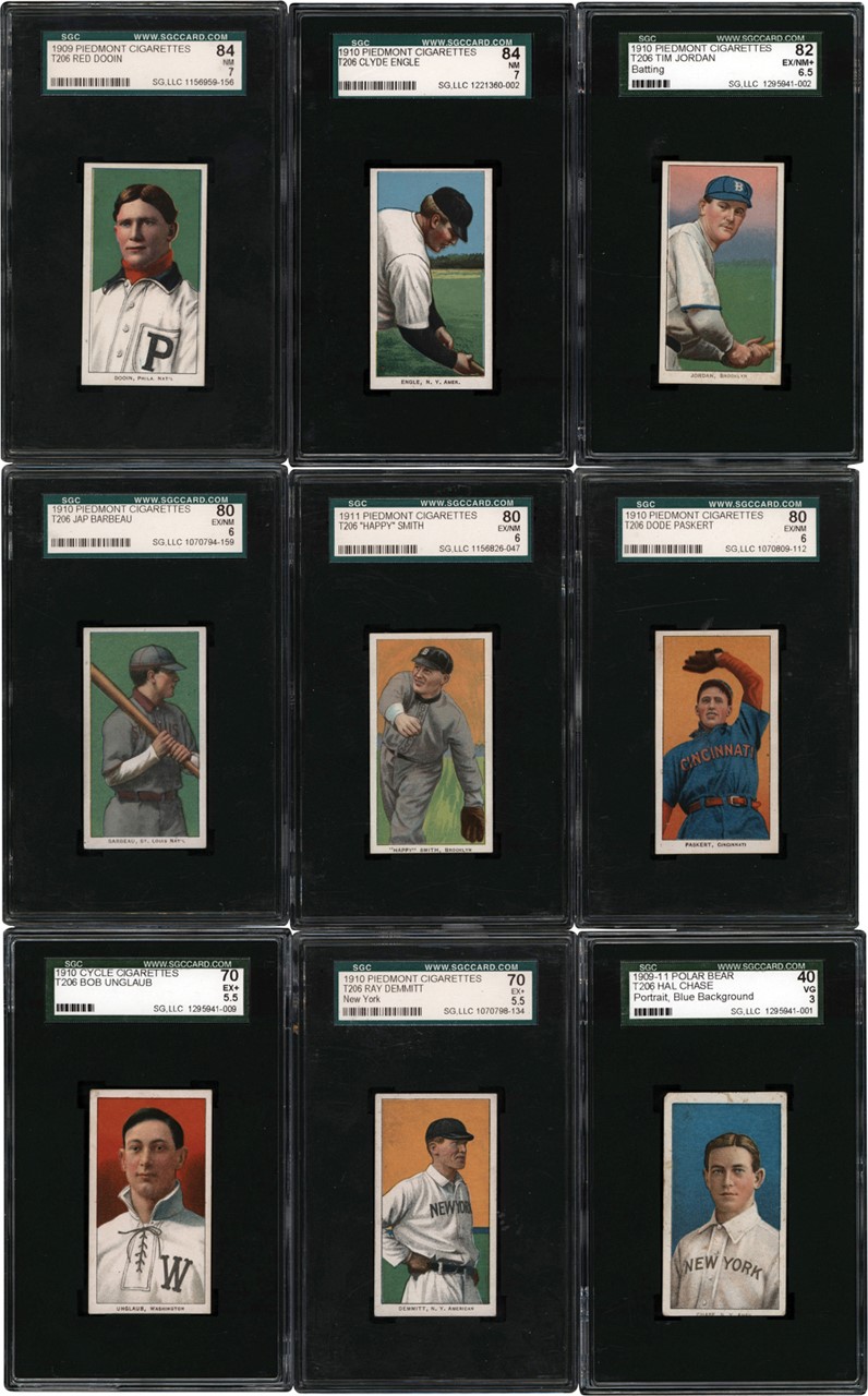 - 1909-1911 T206 Baseball Card Collection w/Hall of Famers (26) All PSA & SGC Graded