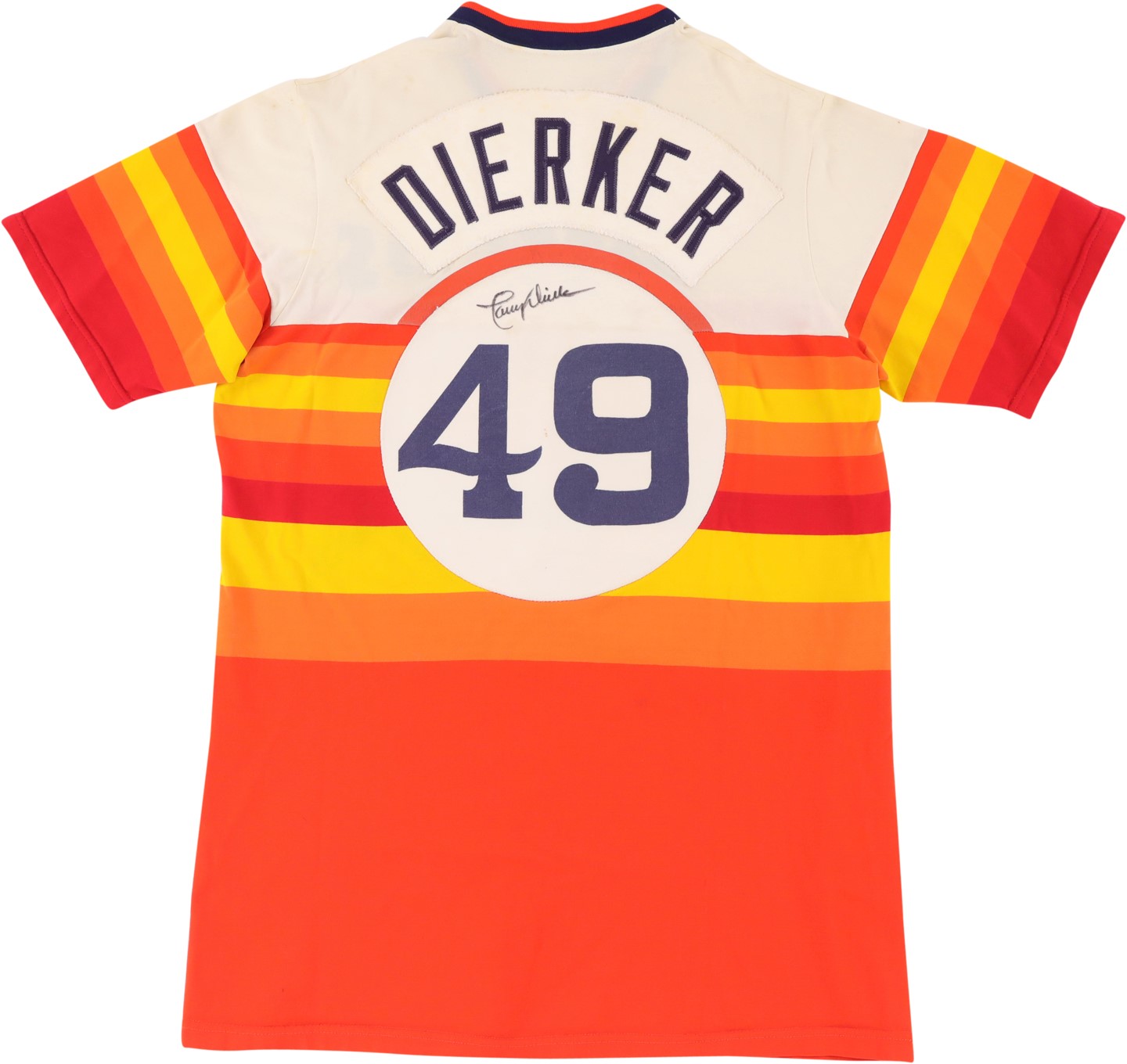 - 1975 Larry Dierker Houston Astros Signed Game Worn Jersey - One Year Style!