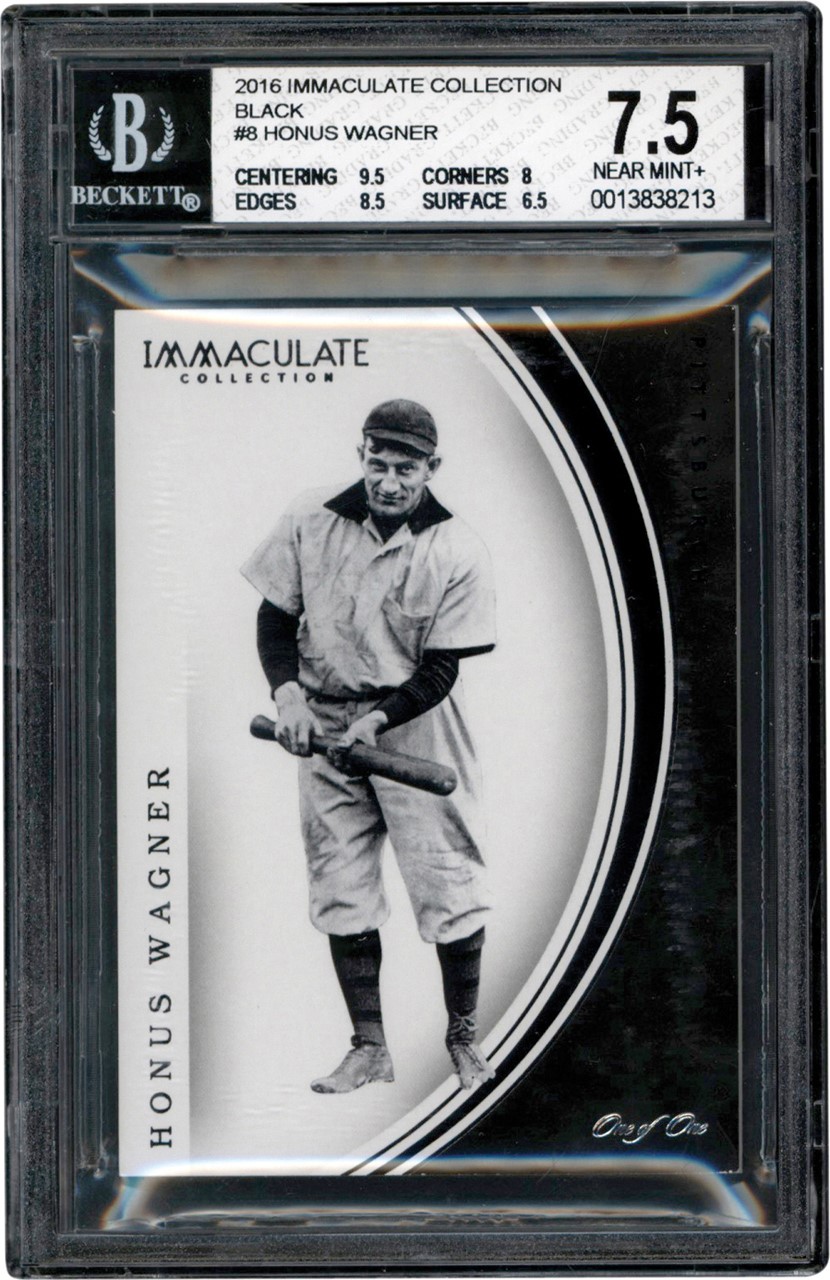 - 2016 Panini Immaculate Collection Black #8 Honus Wagner "1/1" BGS NM+ 7.5