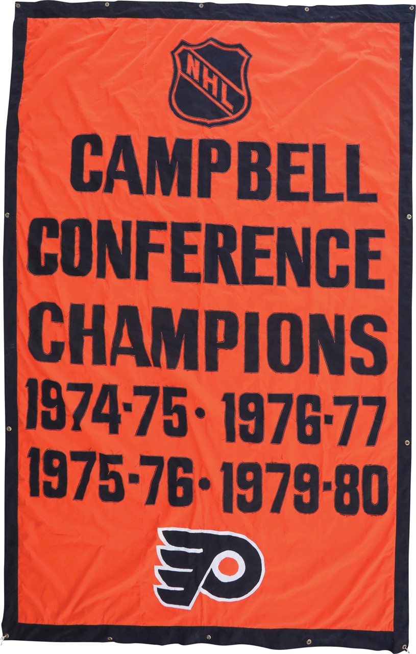 - Philadelphia Flyers Campell Cup Confrence Champions Banner Hung In The Spectrum