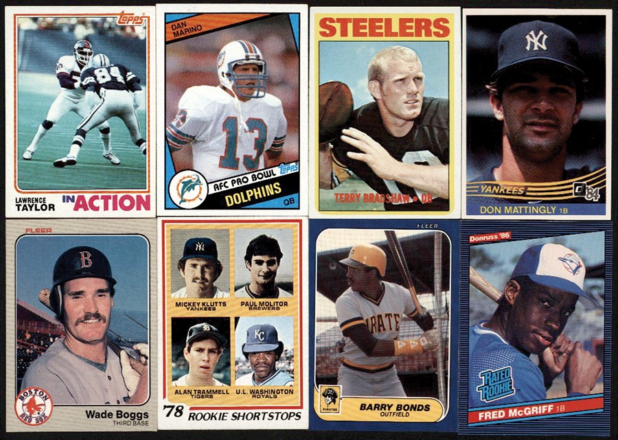 - arge Collection of Baseball Sets, Football Partial Sets and Singles w/1984 Donruss Baseball Complete Set