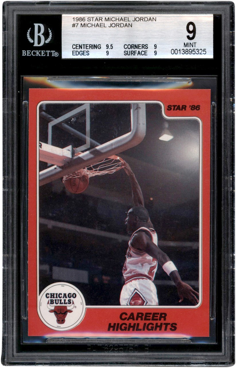 Basketball Cards - 1986 Star Co. Basketball #7 Michael Jordan BGS MINT 9