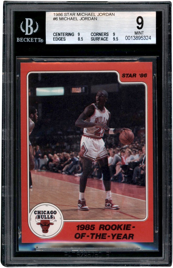 Basketball Cards - 1986 Star Co. Basketball #6 Michael Jordan BGS MINT 9