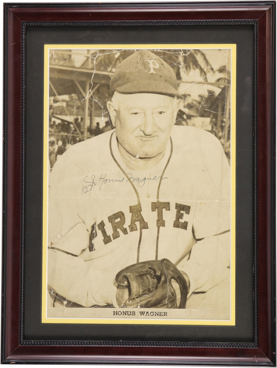 Clemente and Pittsburgh Pirates - Honus Wagner Signed Oversized Photograph (PSA)