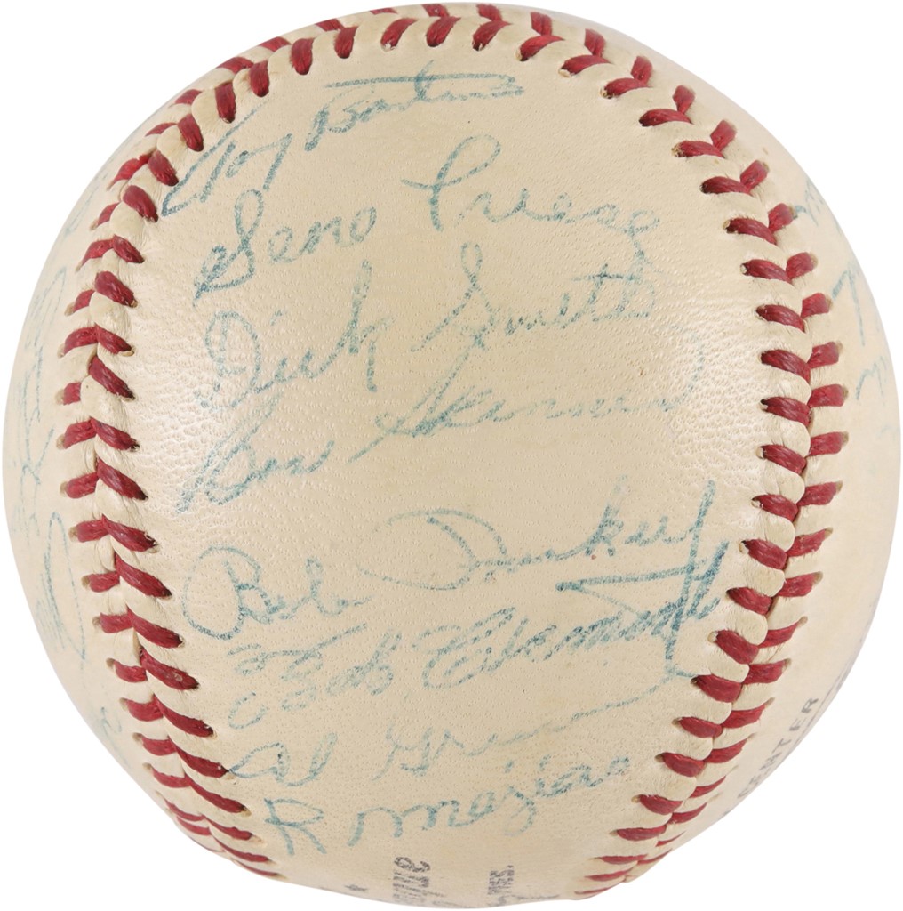 - High Grade 1955 Pittsburgh Pirates Team-Signed Baseball w/Rookie Roberto Clemente (PSA)