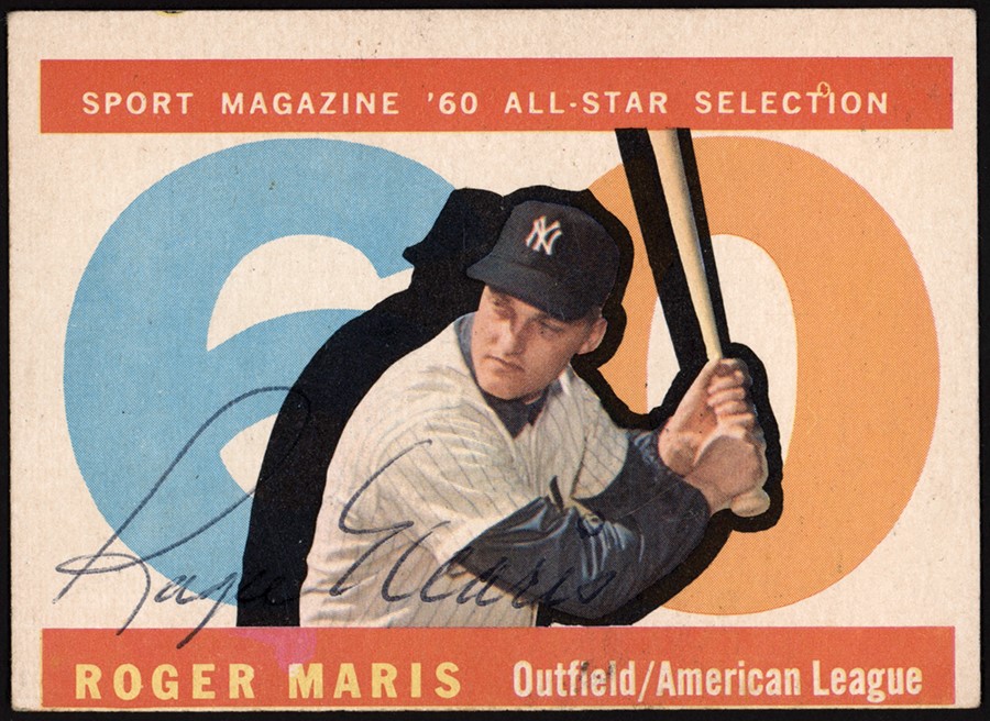 - 1960 Topps All Star #565 Roger Maris Signed Card (PSA)