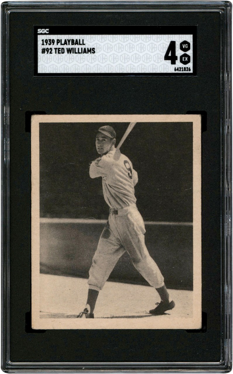 - 1939 Play Ball Baseball #92 Ted Williams Rookie Card SGC VG-EX 4