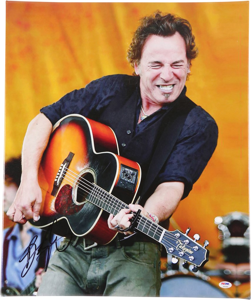 - Bruce Springsteen Signed Oversized Photo on Canvas (PSA)
