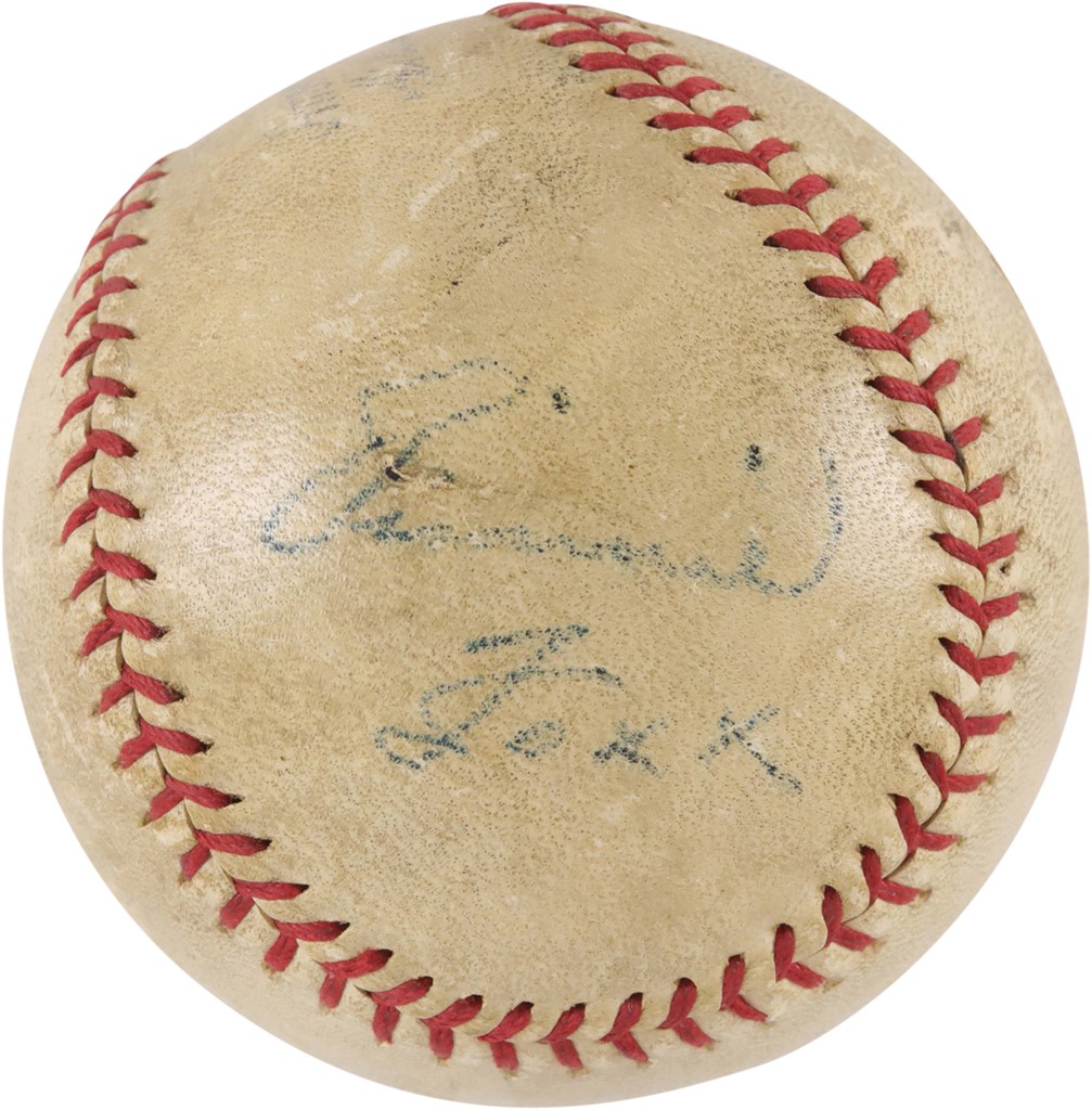 - 1936 Jimmie Foxx Single Signed "Out of the Park" Home Run Baseball (JSA)