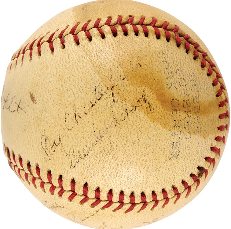 - Rare 1927 Yankee Roy Chesterfield Signed Baseball