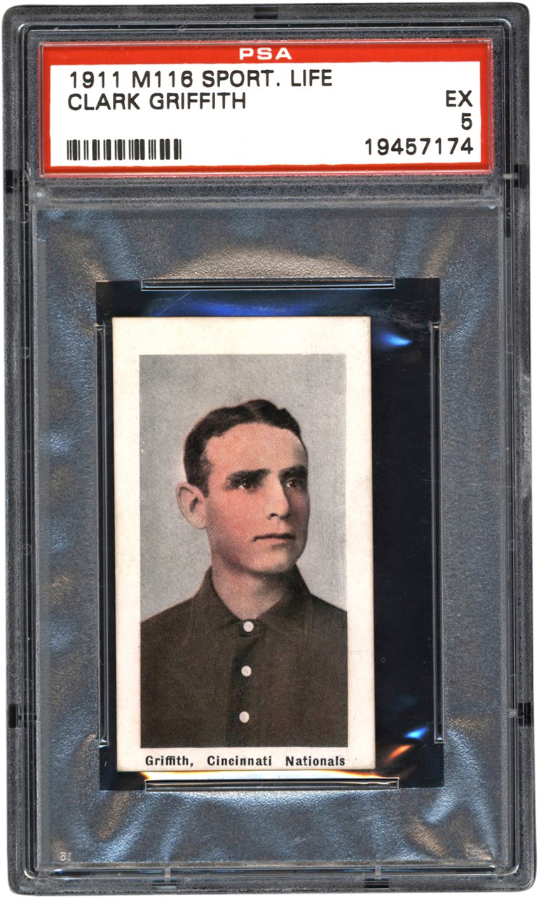 - 910-1911 M116 Sporting Life Clark Griffith Card PSA EX 5