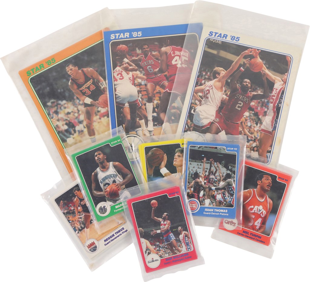 Modern Sports Cards - 1984-1985 Star Co. Basketball Team Bag Collection w/Most Sealed (9)