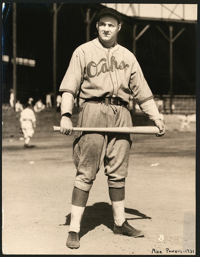 Vintage Sports Photographs - 1931 Mike Powers Pacific Coast League Oakland Oaks Photograph