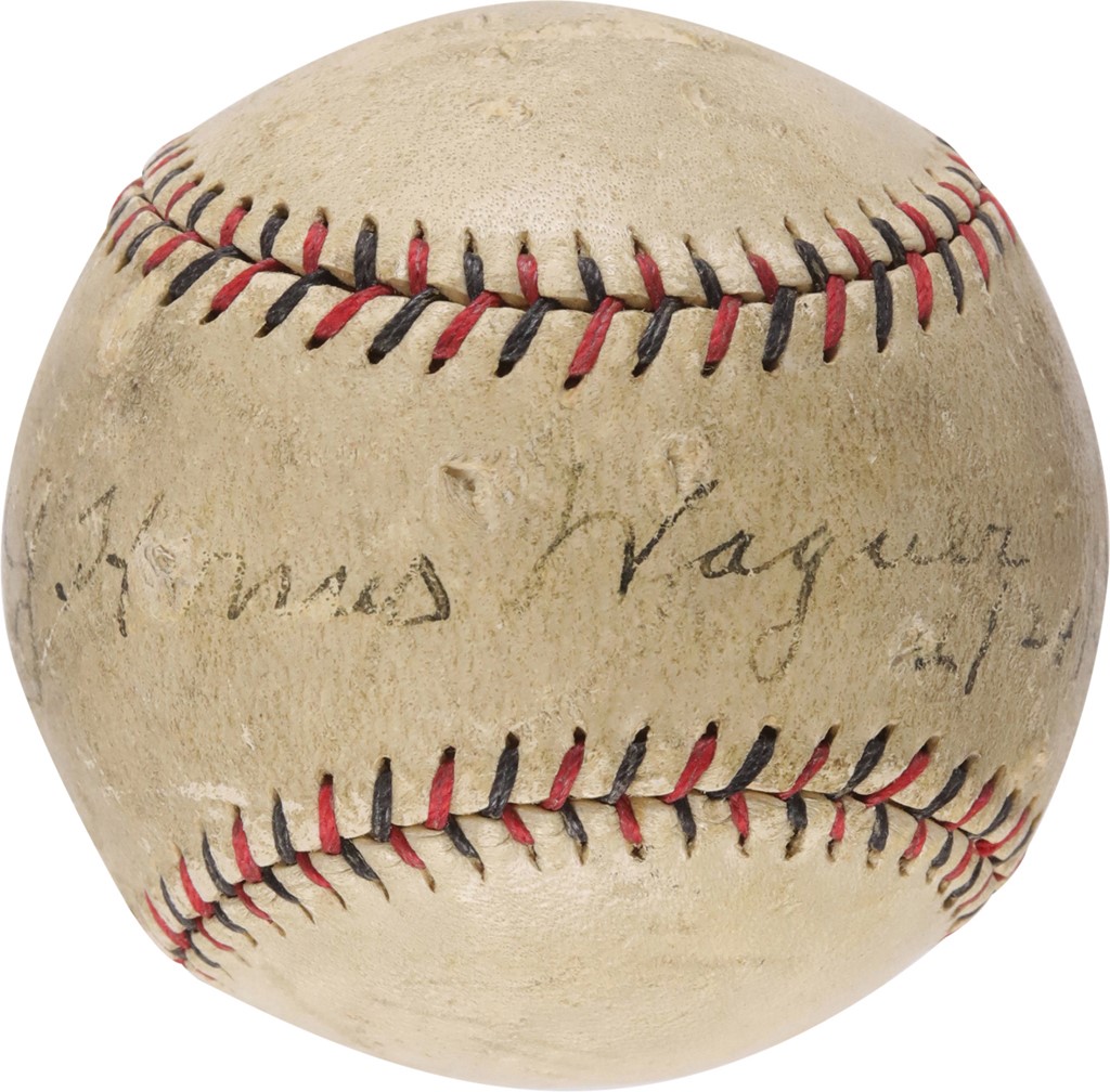 Clemente and Pittsburgh Pirates - 1931 Honus Wagner Single-Signed "Christmas Eve" Baseball (PSA)
