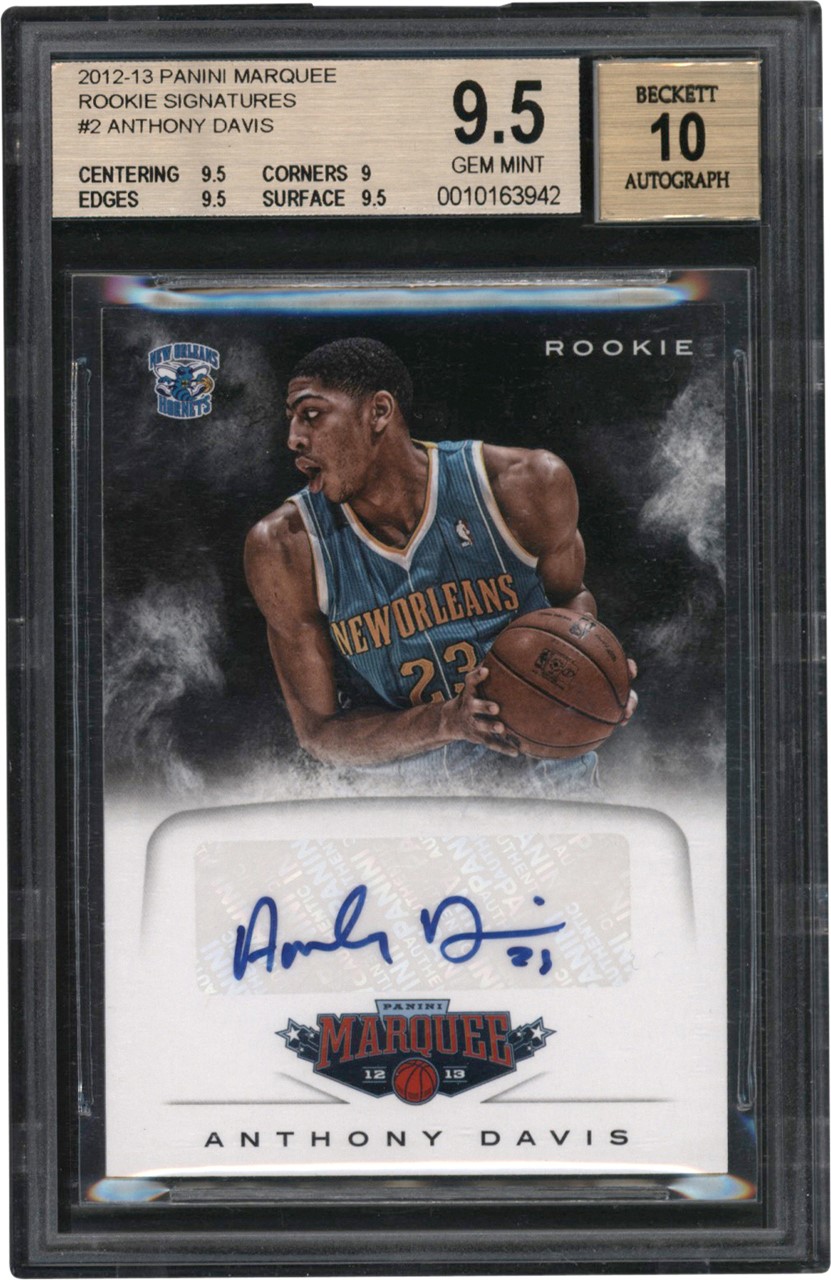 Modern Sports Cards - 2012-13 Panini Marquee Rookie Rookie Signatures #2 Anthony Davis Autograph BGS GEM MINT 9.5 - Auto 10