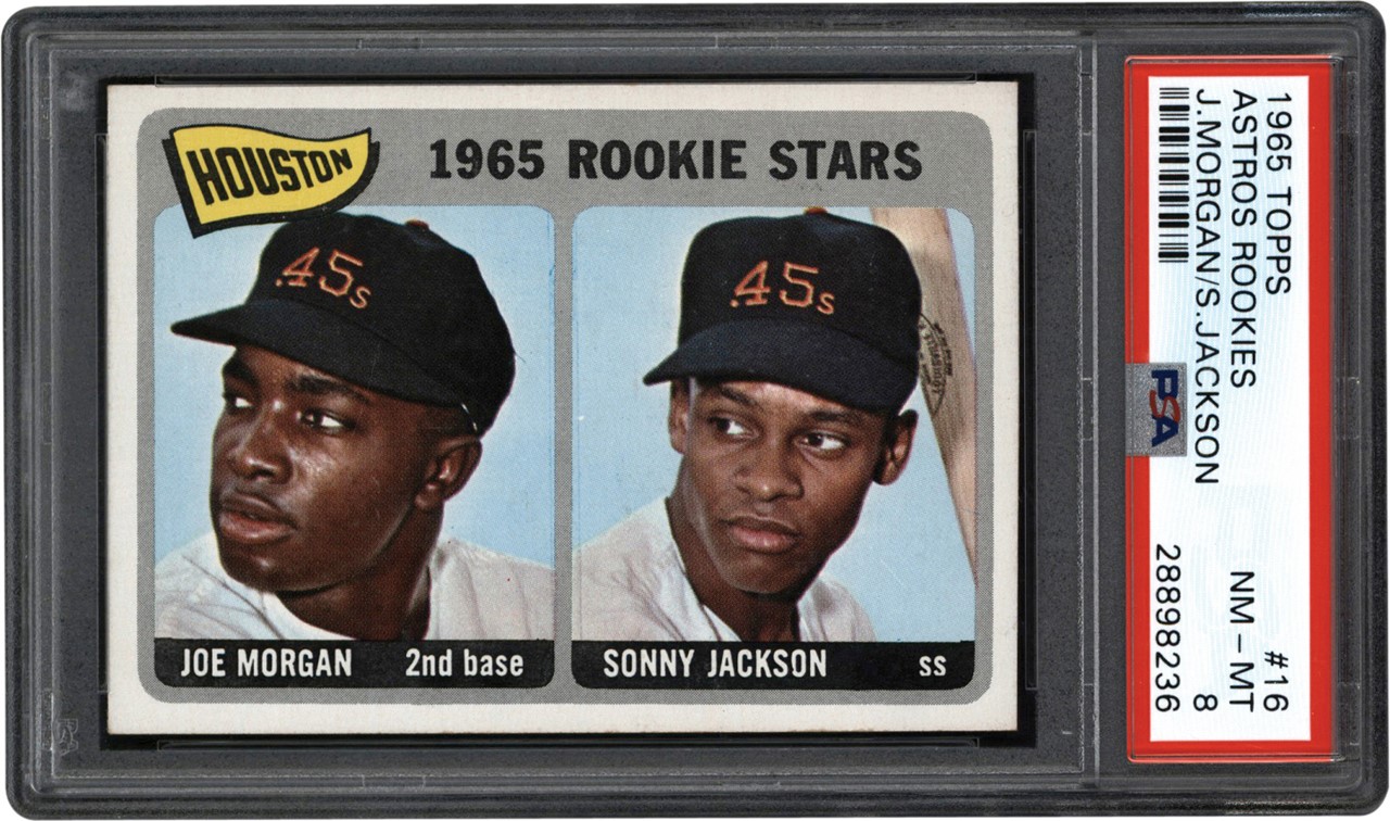 - 1965 Topps Baseball #16 Joe Morgan Rookie Card PSA NM-MT 8