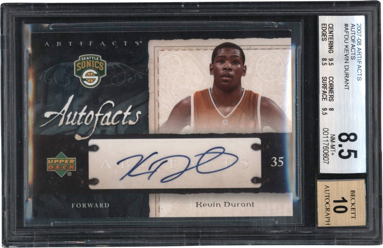 Modern Sports Cards - 2007-08 Artifacts Autofacts #AFDU Kevin Durant Rookie Autograph BGS NM-MT+ 8.5 - Auto 10