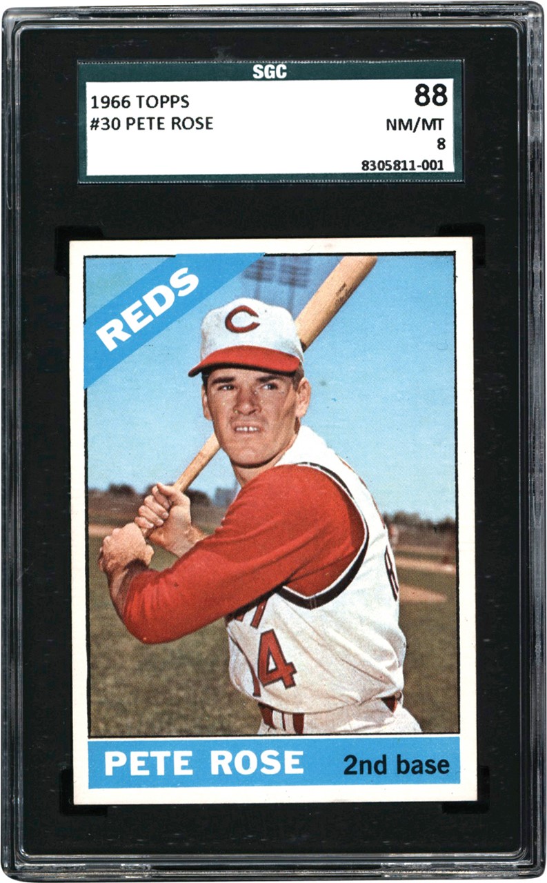 - 1966 Topps Baseball #30 Pete Rose Card SGC NM-MT 8