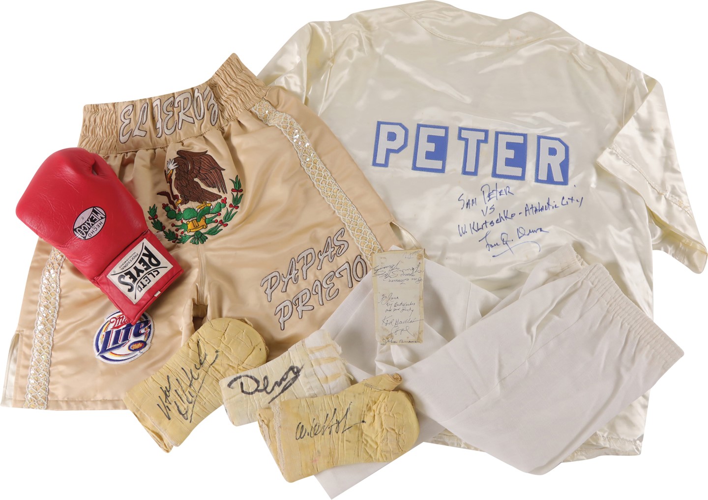 Muhammad Ali & Boxing - Boxing Fight Worn & Autograph Collection with Big Names (8)