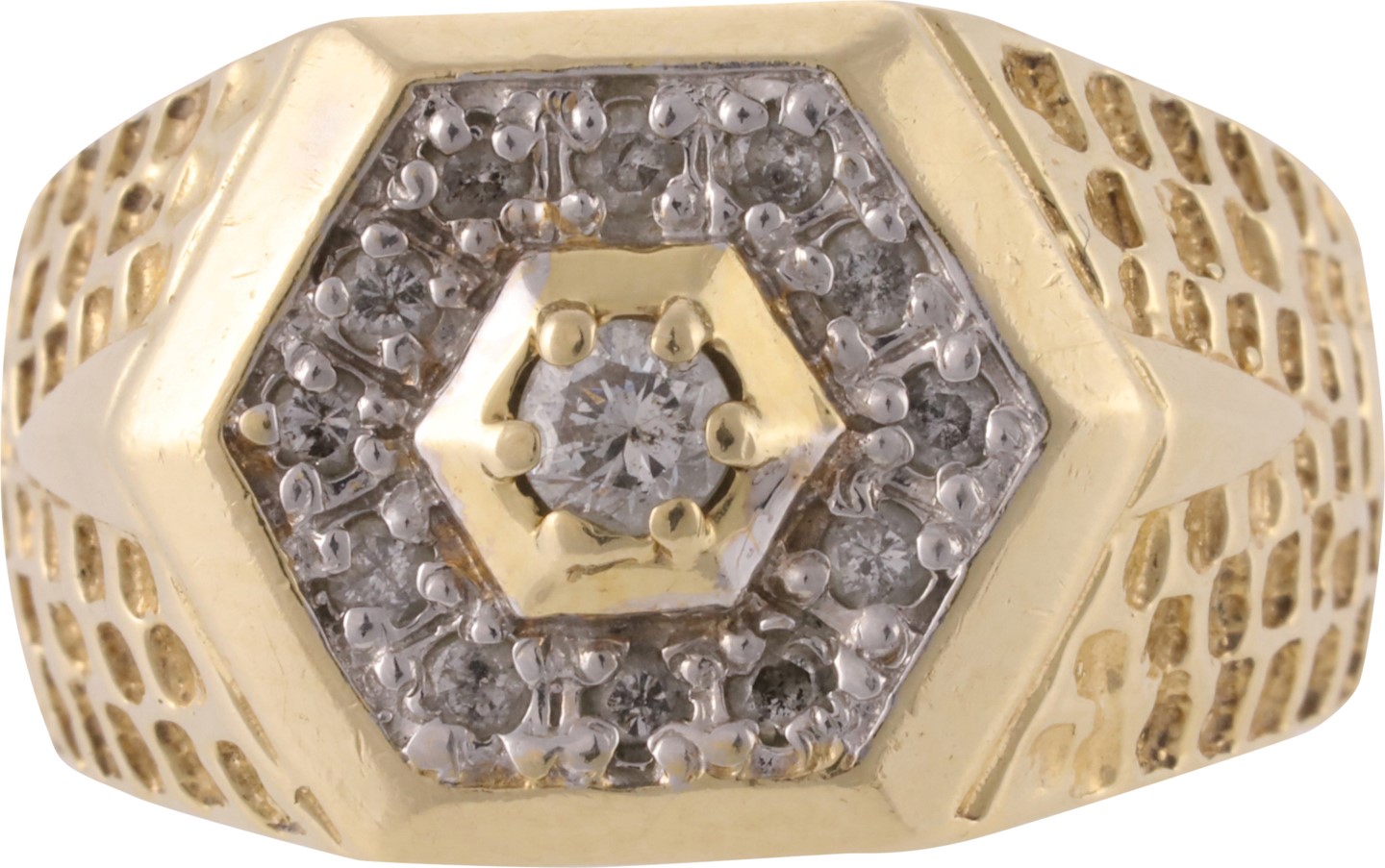 - Errol Flynn Personally Owned 14k Gold Ring with Twelve Diamonds