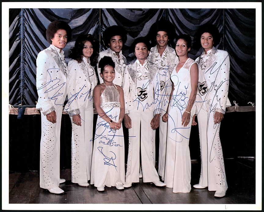 Late Additions - Circa 1976 The Jackson 5 Family Signed Photograph w/Proof of Signing! (PSA)