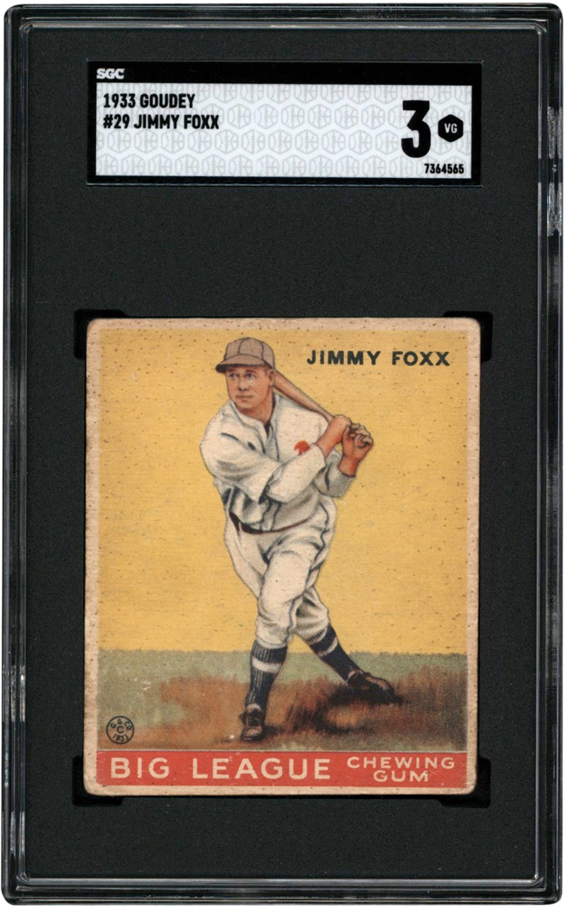 1933 Goudey #29 Jimmy Foxx SGC VG 3