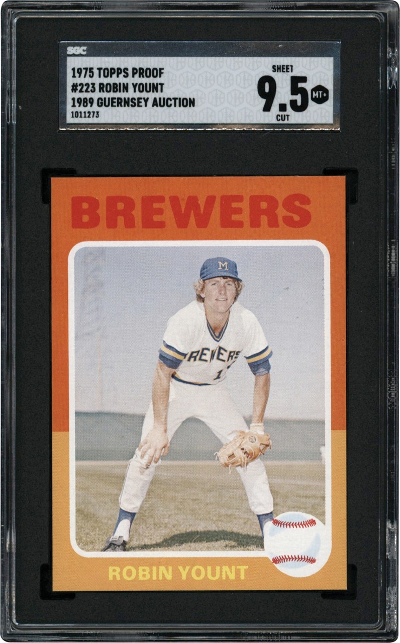 1975 Topps Blackless Proof #223 Robin Yount Rookie Card "1/1" SGC MINT+ 9.5 (ex-1989 Guernsey Auction)