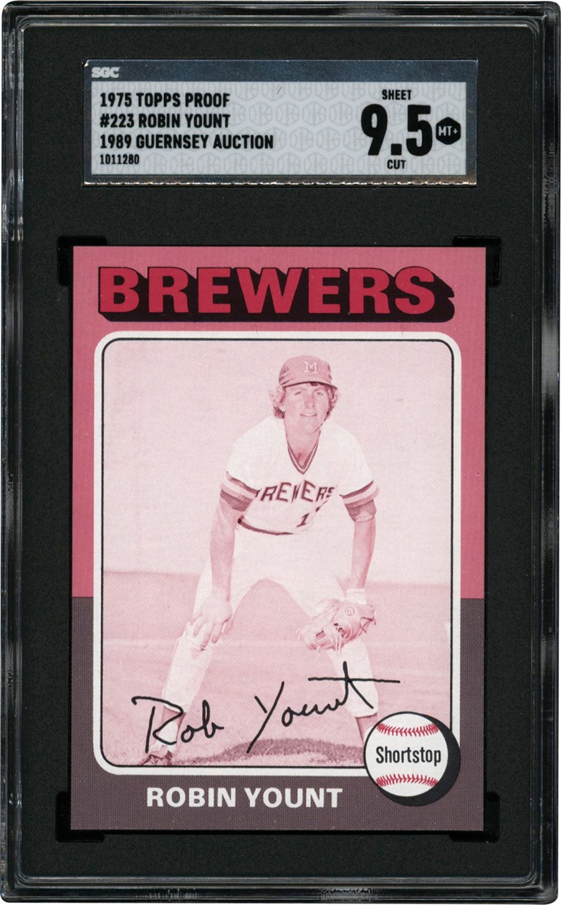 1975 Topps Magenta & Cyan Proof #223 Robin Yount Rookie Card "1/1" SGC MINT+ 9.5 (ex-1989 Guernsey Auction)