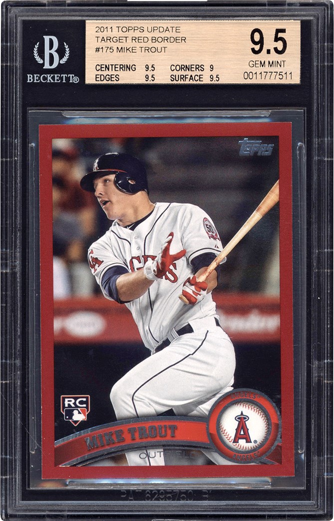 2011 Topps Update Target Red Border #US175 Mike Trout Rookie Card BGS GEM MINT 9.5
