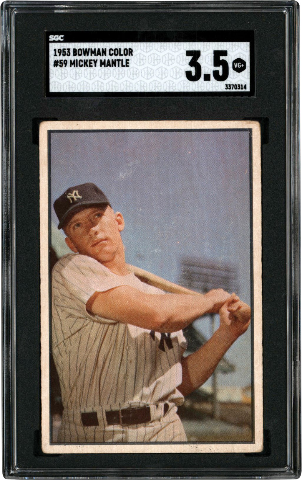 1953 Bowman Color Baseball #59 Mickey Mantle Card SGC VG+ 3.5
