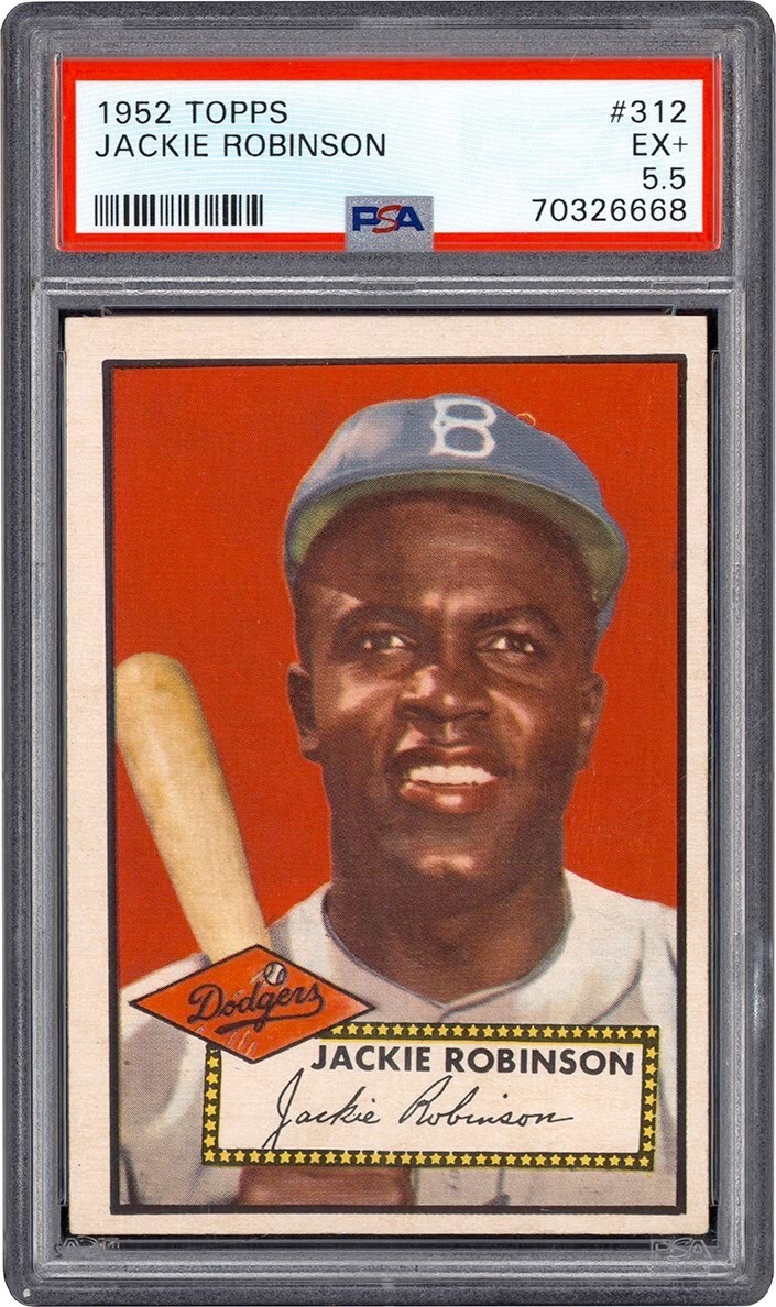 1952 Topps Baseball #312 Jackie Robinson Card PSA EX+ 5.5 - Newly Discovered Example