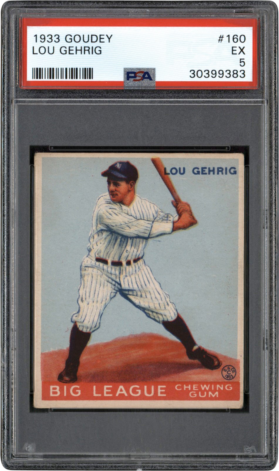 1933 Goudey #160 Lou Gehrig PSA EX 5