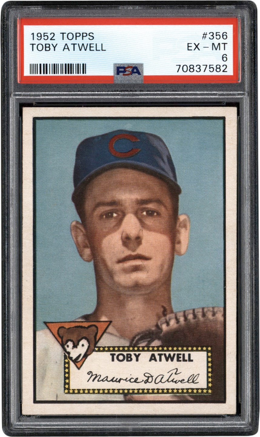 1952 Topps #356 Toby Atwell PSA EX-MT 6 - Newly Discovered Example
