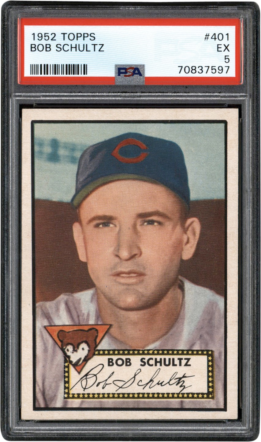 1952 Topps #401 Bob Schultz PSA EX 5 - Newly Discovered Example