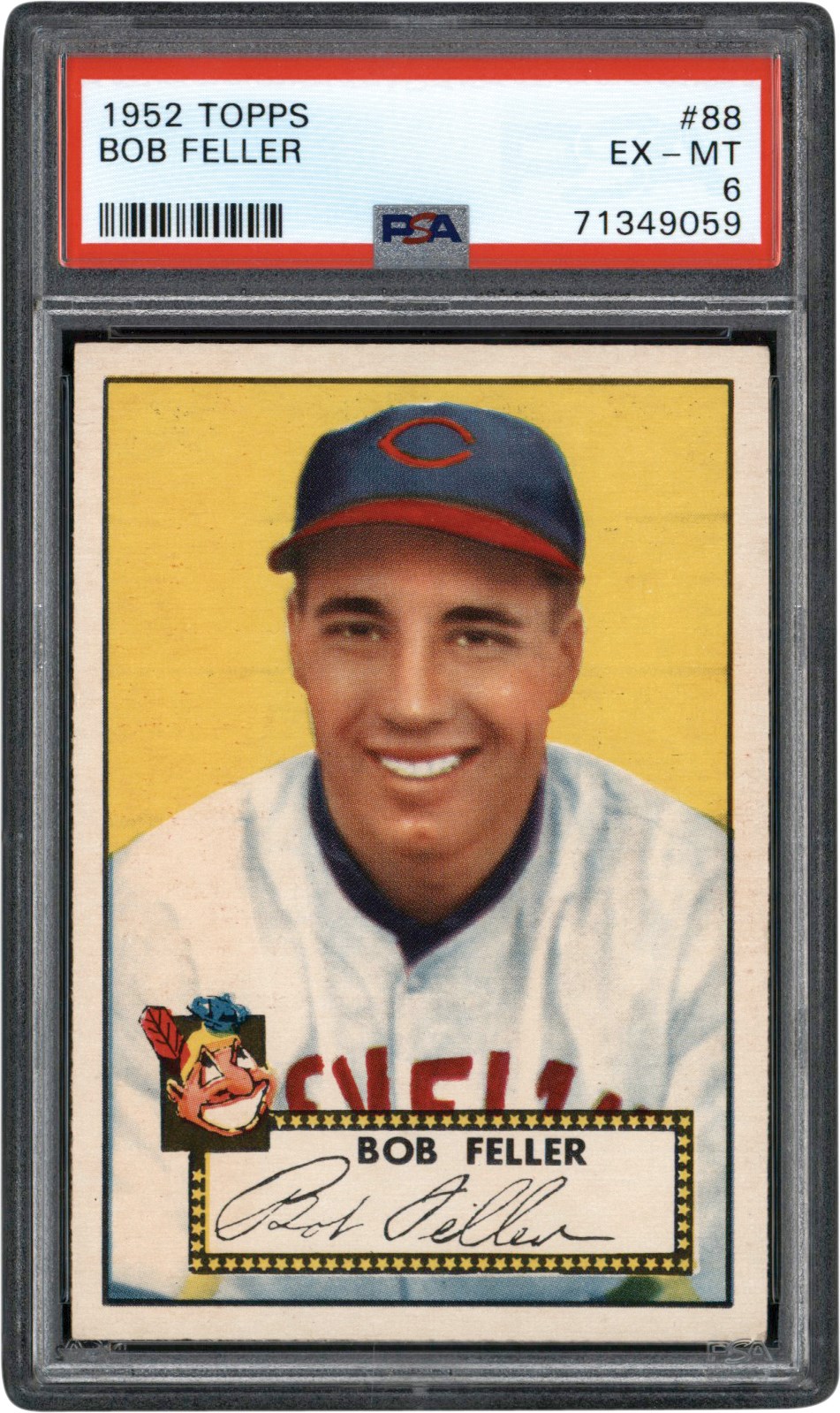 1952 Topps #88 Bob Feller PSA EX-MT 6 - Newly Discovered Example