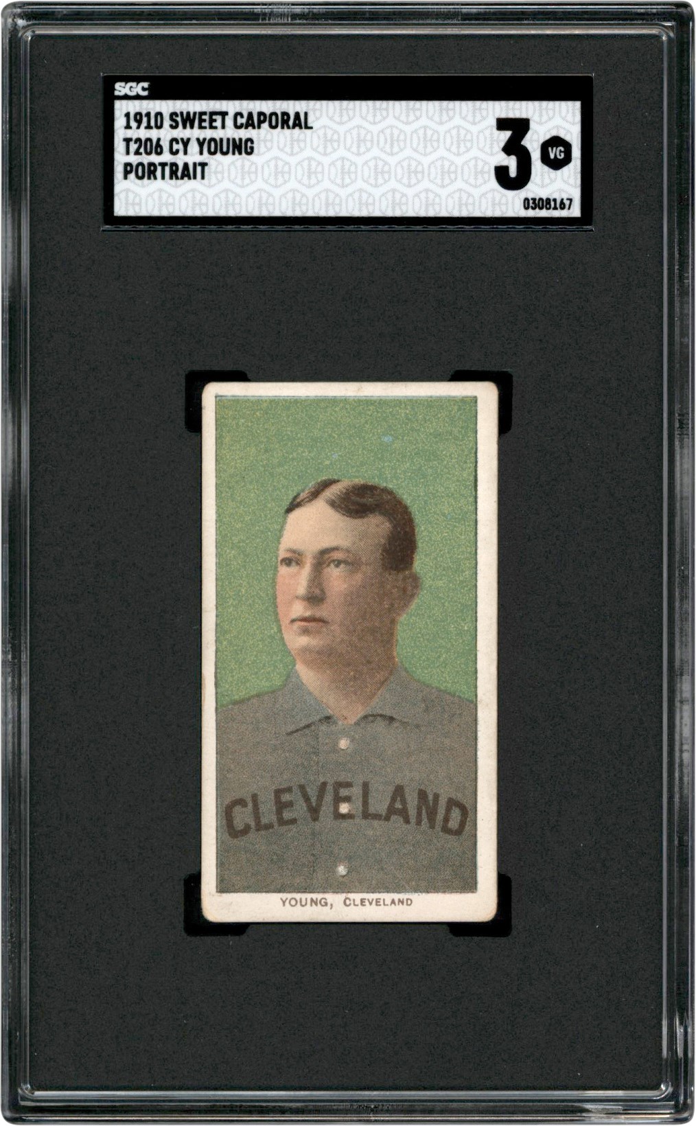 1909-1911 T206 Cy Young Sweet Caporal (Portrait) SGC VG 3