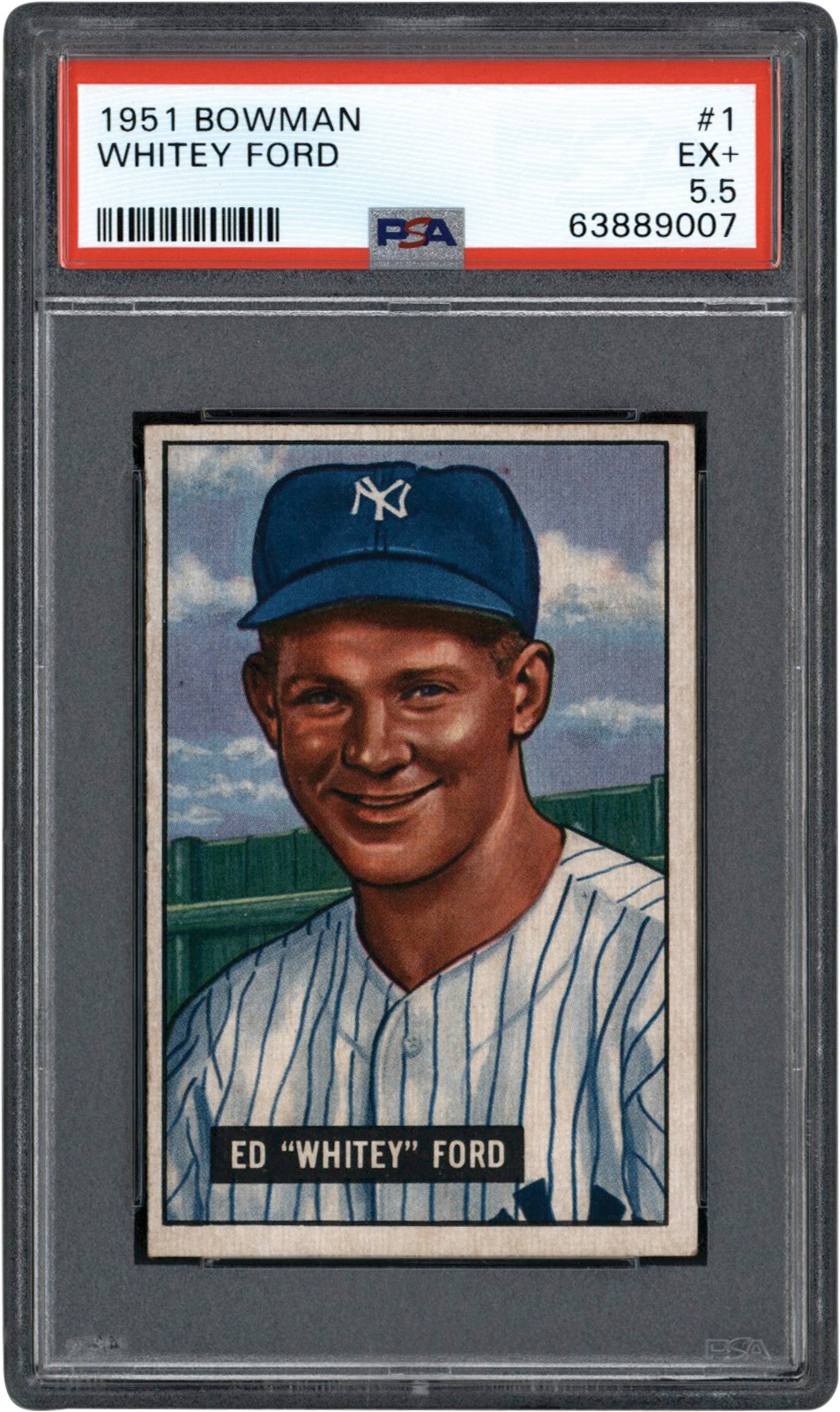 1951 Bowman #1 Whitey Ford Rookie PSA EX+ 5.5 - Newly Discovered Example