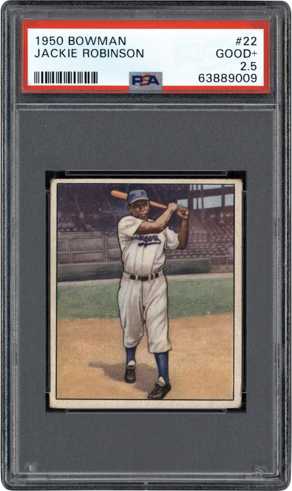 1950 Bowman #22 Jackie Robinson PSA GD+ 2.5 - Newly Discovered Example